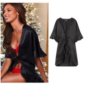 NWT Victoria’s Secret Satin Ruffle Kimono Robe